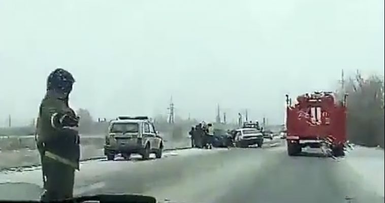 ВИДЕО: ДТП на Агаповском шоссе едва не стало смертельным