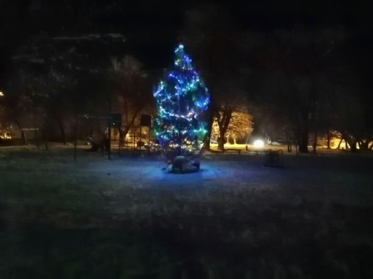 В Магнитогорске появилась еще одна дворовая елочка
