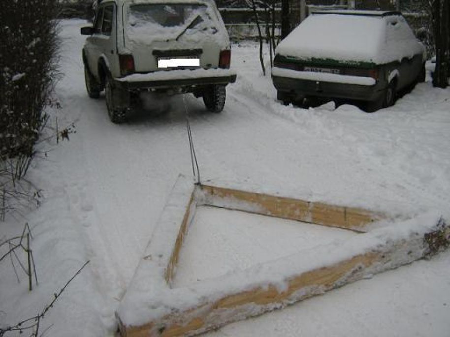Снегоуборочный отвал для а/м ВАЗ 2121-31 (Нива) с площадкой под лебедку