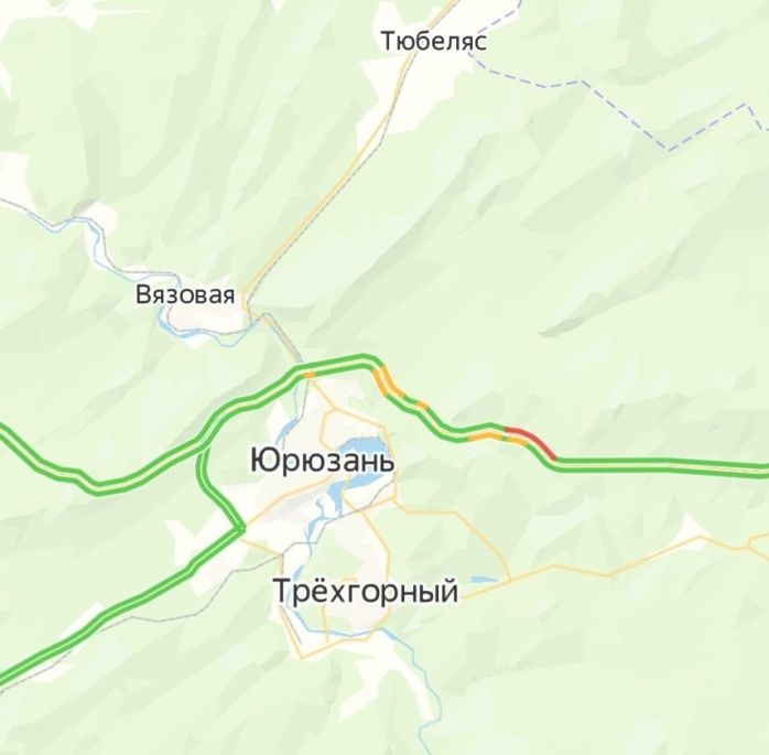 Карта трасса м5 юрюзань