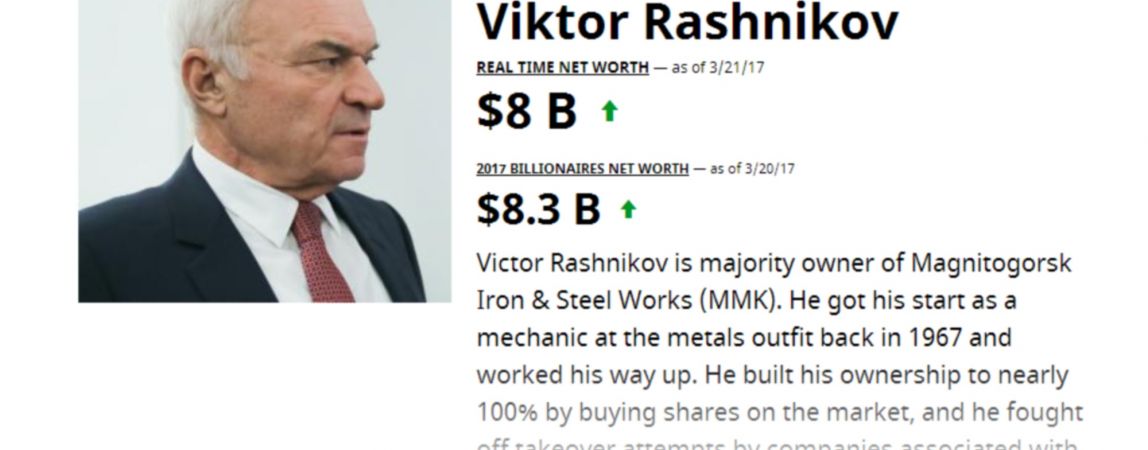 Виктор Рашников поднялся в рейтинге Forbes