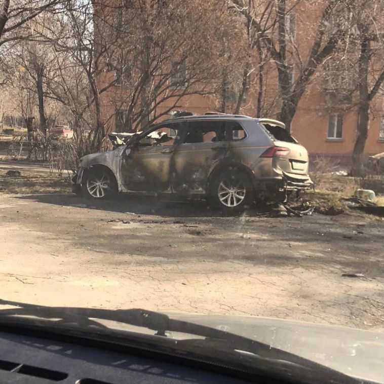 В одном из дворов Магнитогорска сгорел автомобиль